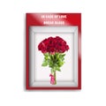 Emergency Glass box containing roses