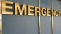 Emergency gold sign