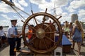 Emergency helm of the Coast Guard Tall Ship Eagle Royalty Free Stock Photo