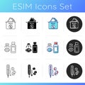 Emergency help supplies icons set Royalty Free Stock Photo