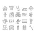 Emergency Helping In Accident Icons Set Vector