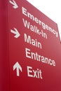 Emergency hospital entrance sign Royalty Free Stock Photo