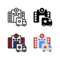 Emergency Hospital Medical Hospitalization Icon and illustration Vector