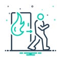 Mix icon for Emergency, exit and evacuation