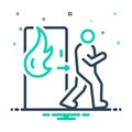 Mix icon for Emergency, exit and evacuation Royalty Free Stock Photo