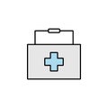 emergency kit, hospital, health care, medical, medicines line colored icon. Signs, symbols can be used for web, logo