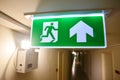 Emergency light and Emergency Fire exit sign  in building Royalty Free Stock Photo