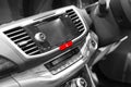 Emergency lights button in modern car Royalty Free Stock Photo