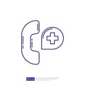 Emergency Medical Call Support Line Icon Royalty Free Stock Photo