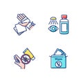 Emergency medical kit RGB color icons set Royalty Free Stock Photo