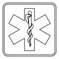 Emergency Medical Services, Outline vintage illustration