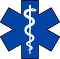 Emergency medicine symbol asclepius - Star of Life EMT Symbol Royalty Free Stock Photo