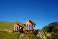 Emergency mountain huts located on the border of Italian and Austrian Alps in Hohe Tauern, Austria