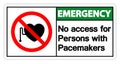 Emergency No Access For Persons With Pacemaker Symbol Sign Isolate On White Background,Vector Illustration EPS.10