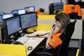  112 emergency number operator, Romanian version of 911, having a conversation with a distress caller