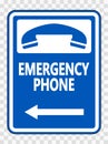 symbol Emergency Phone (Left Arrow) Sign on transparent background Royalty Free Stock Photo