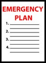 Emergency plan on paper on white background. Emergency plan documents in paper binder. Business emergency plan. flat style Royalty Free Stock Photo