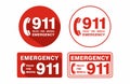 Emergency Call 911 Sign white background Royalty Free Stock Photo