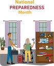 Emergency preparedness resources , illustration with tools composition and emergency plan icons Royalty Free Stock Photo