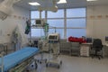 Emergency reception, transportation trolley, medical ventilator and monitor in ICU in hospital, a place where can be treated Royalty Free Stock Photo