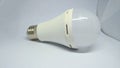 Emergency and Rechargeable LED Light Bulb white background. close up. Royalty Free Stock Photo