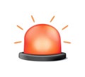 Emergency red alarm light 3D icon, flashing siren. Alert icon. Attention, beware of danger, threat. Caution and urgency Royalty Free Stock Photo