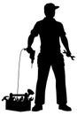 Emergency repairman silhouette