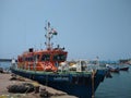 Emergency rescue boat, Kerala coast guard "Pratheeksha", Vizhinjam harbor Thiruvananthapuram Kerala Royalty Free Stock Photo