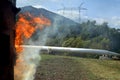 Emergency response exercise employee gas compressor station in C Royalty Free Stock Photo