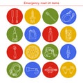 Emergency road kit items Royalty Free Stock Photo