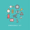 Emergency road kit items Royalty Free Stock Photo