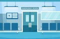 Emergency room . Hospital department scene . Flat design . Vector