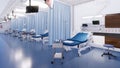 Emergency room interior with empty hospital beds Royalty Free Stock Photo