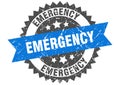 Emergency stamp. emergency grunge round sign.