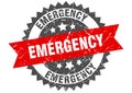 Emergency stamp. emergency grunge round sign.