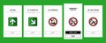emergency safety security danger onboarding icons set vector