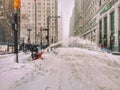 Emergency service at Broadway (New York) during Blizzard 2016