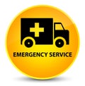 Emergency service elegant yellow round button Royalty Free Stock Photo