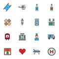 Emergency service filled outline icons set Royalty Free Stock Photo