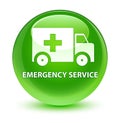 Emergency service glassy green round button