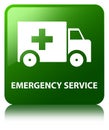 Emergency service green square button Royalty Free Stock Photo