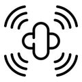Emergency service icon outline vector. Danger alert