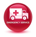 Emergency service glassy pink round button