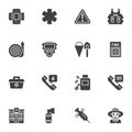 Emergency service vector icons set