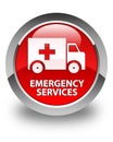 Emergency services glossy red round button Royalty Free Stock Photo