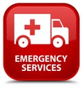 Emergency services special red square button Royalty Free Stock Photo