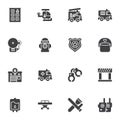 Emergency services vector icons set