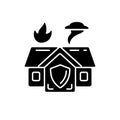 Emergency shelter black glyph icon
