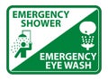 Emergency Shower,Eye Wash Symbol Sign Isolate On White Background,Vector Illustration EPS.10 Royalty Free Stock Photo