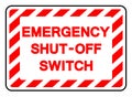 Emergency Shut-Off Switch Symbol Sign, Vector Illustration, Isolate On White Background Label. EPS10 Royalty Free Stock Photo